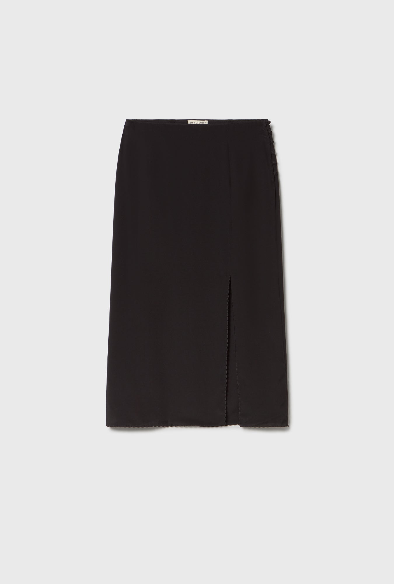 Silk Laundry Scallop Skirt (Black)