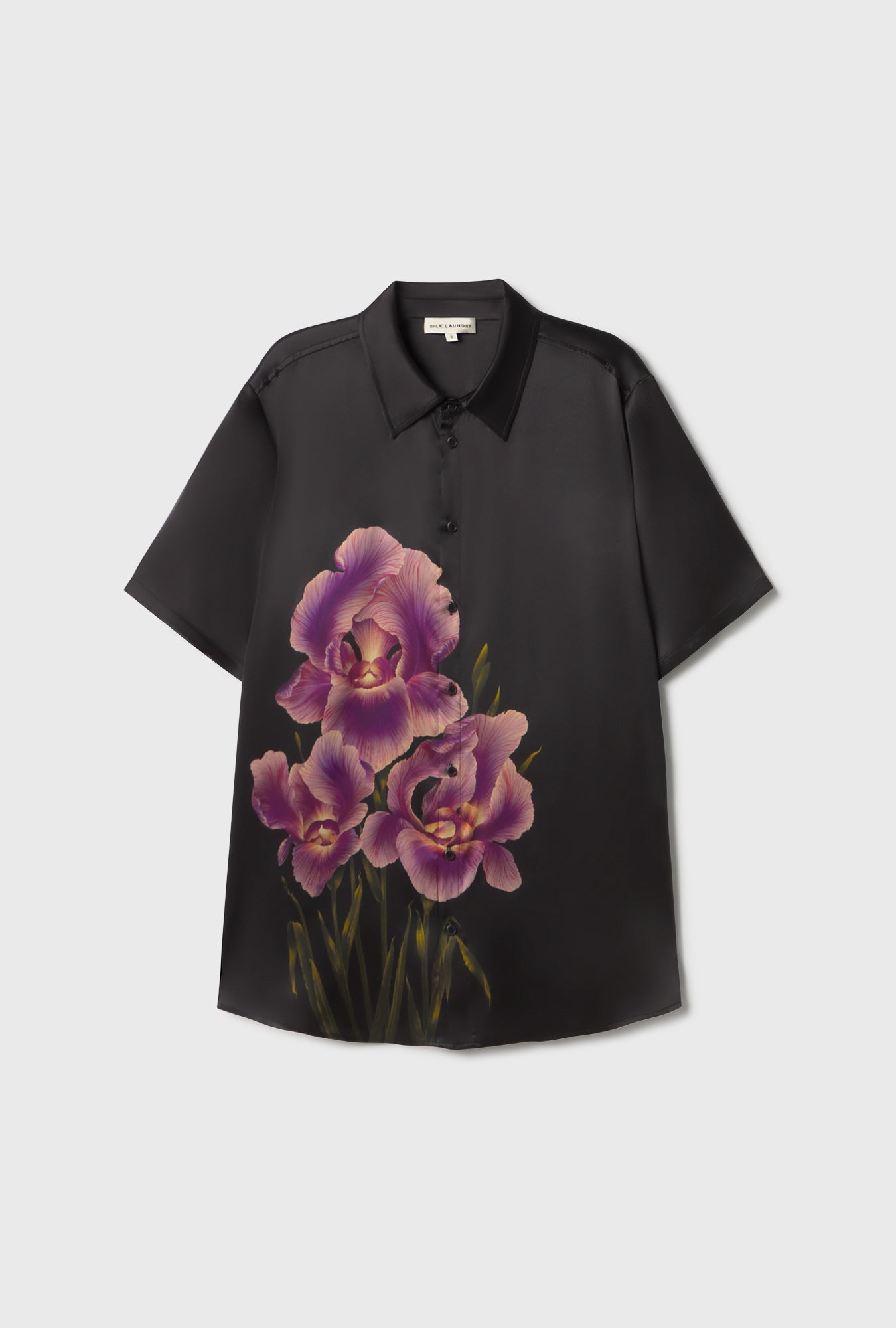 Silk Laundry Short Sleeve Boyfriend Shirt (Iris)