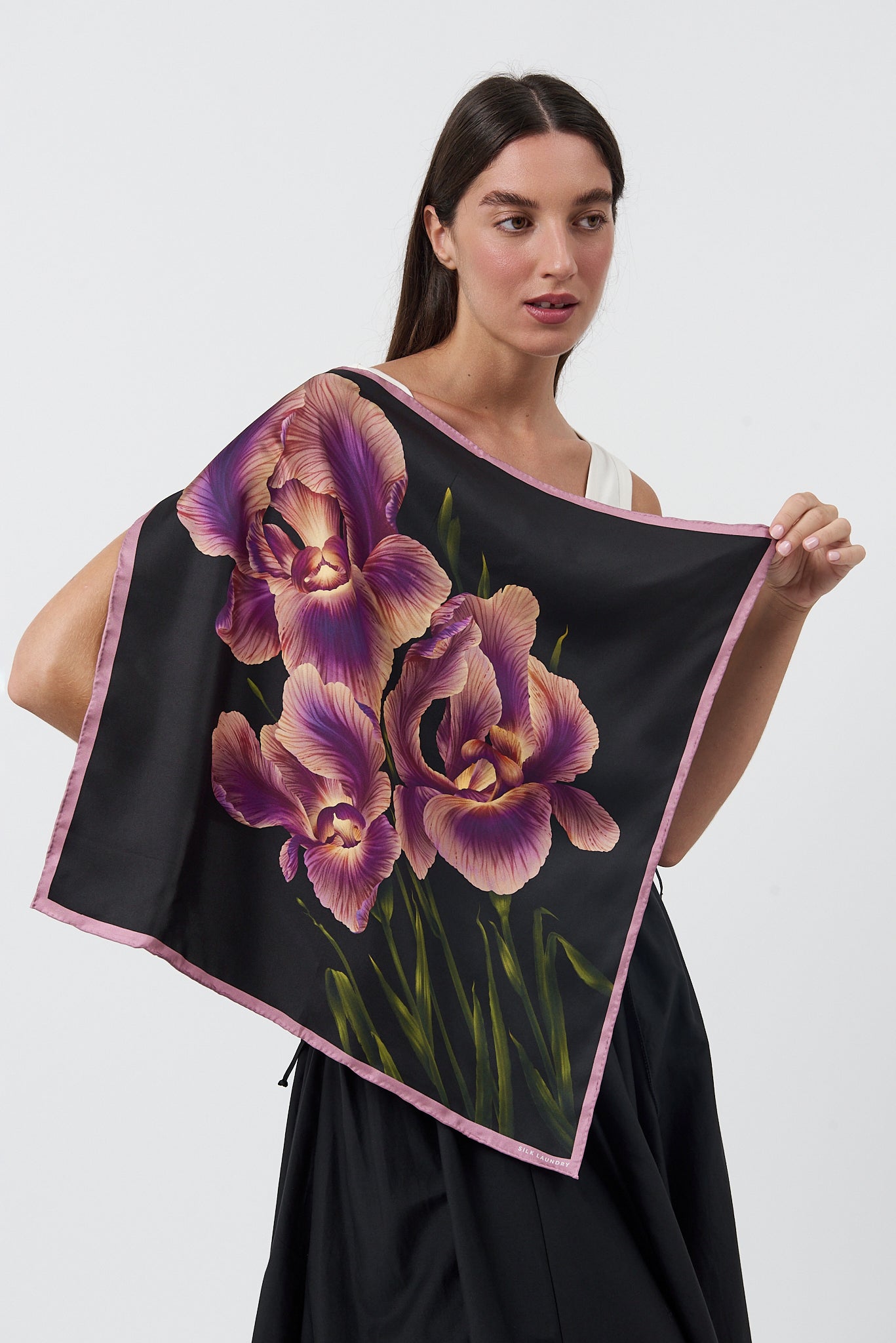 Silk Laundry Twill Scarf (Iris)