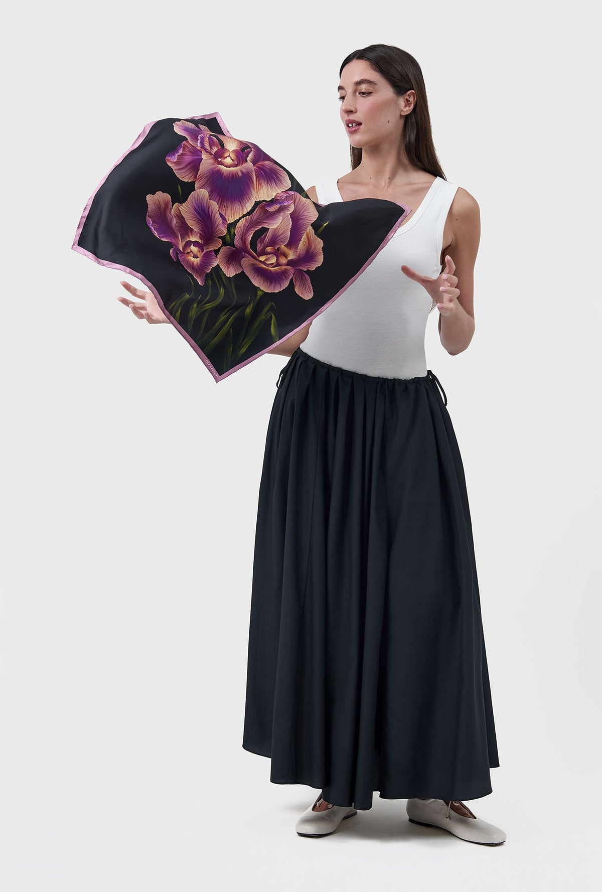 Silk Laundry Twill Scarf (Iris)