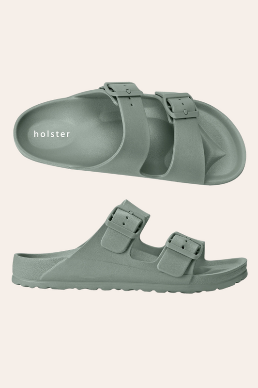 Image of Slippers. Product name - Sundreamer Slide Sea Grass in Grass colour by brand - Kabana