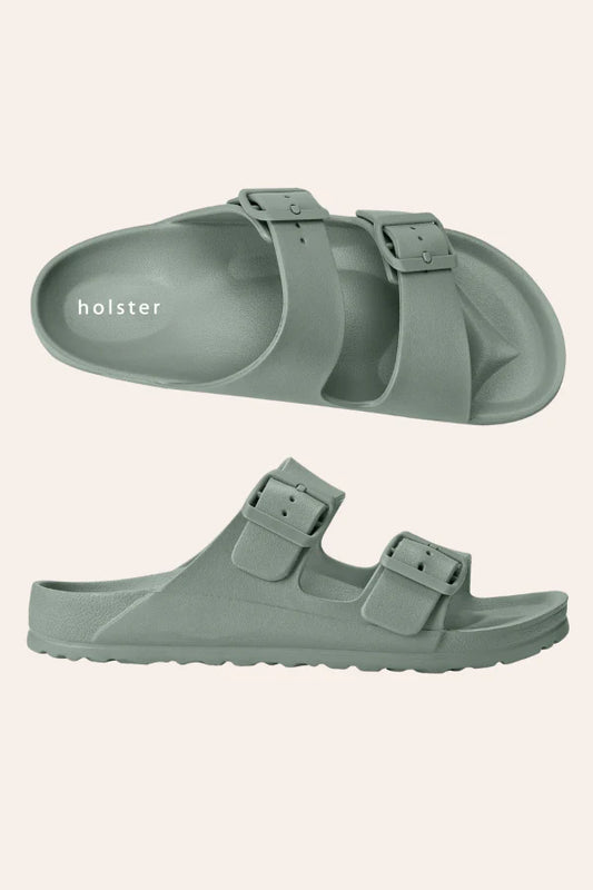 Image of Slippers. Product name - Sundreamer Slide Sea Grass in Grass colour by brand - Kabana