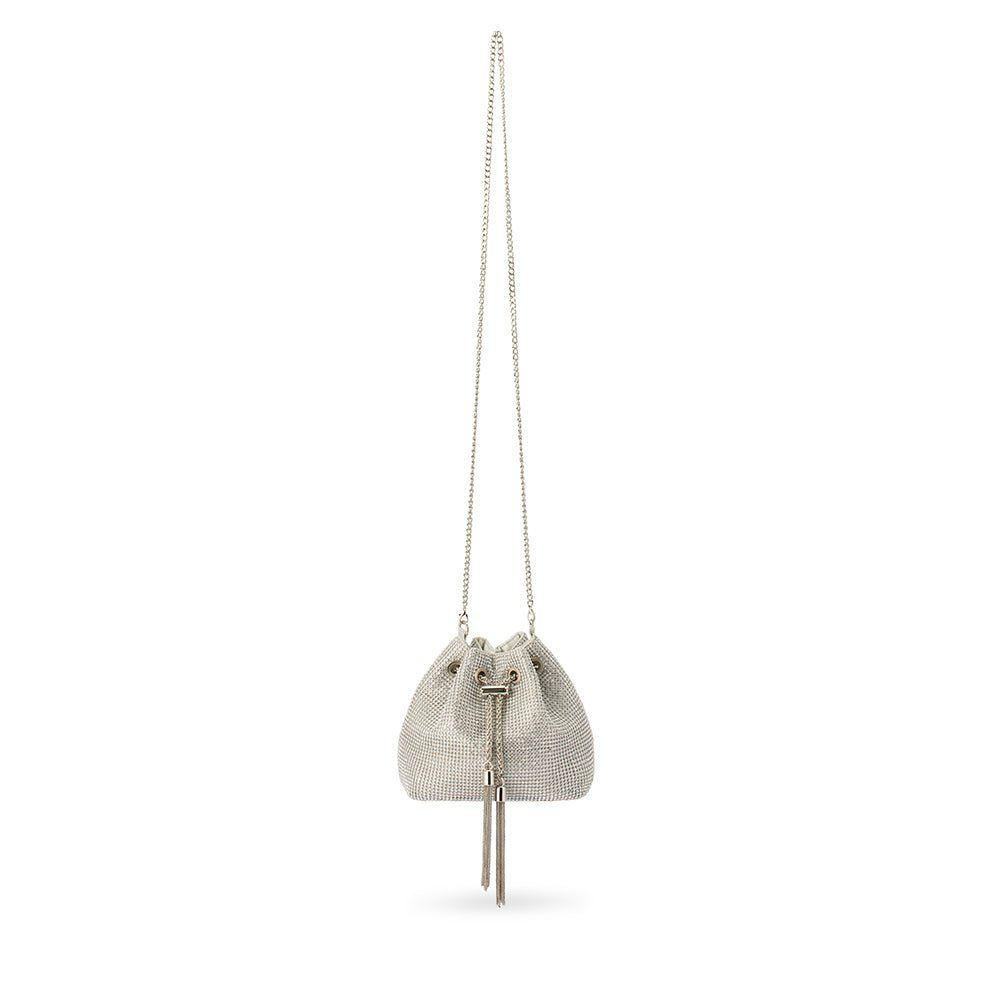 Olga Berg SYLVIE Crystal Pouch (Silver)