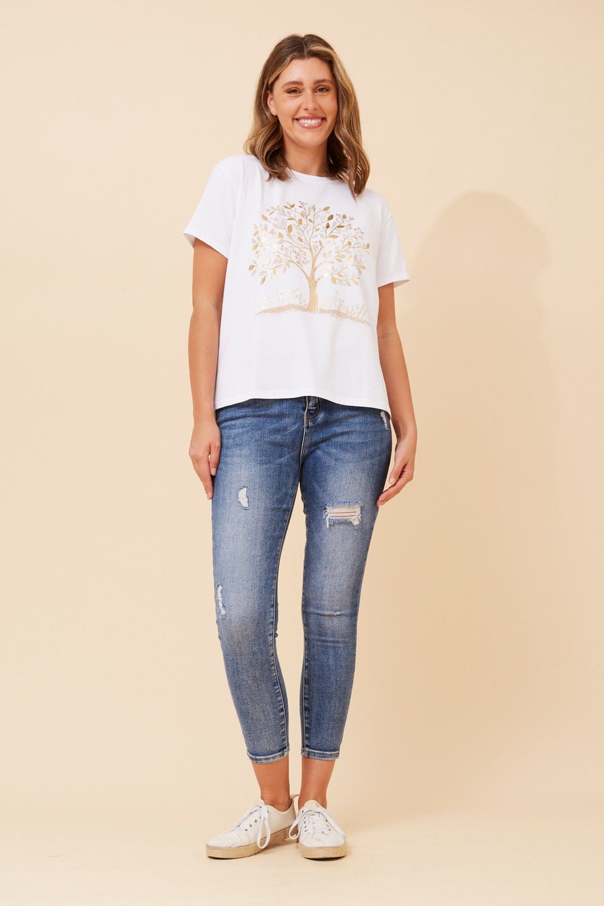 IMILIA FOIL PRINT T-SHRT (White)