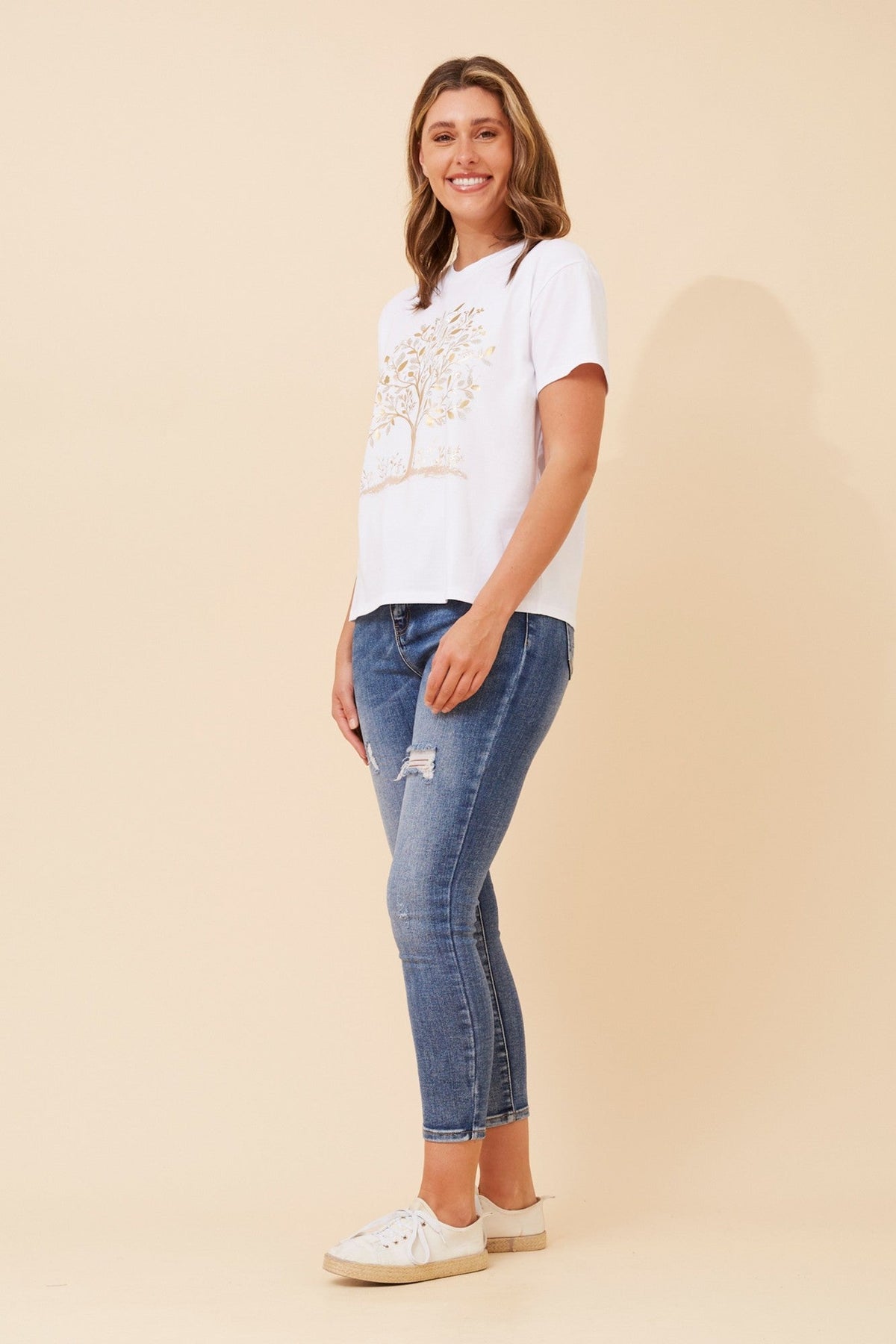IMILIA FOIL PRINT T-SHRT (White)
