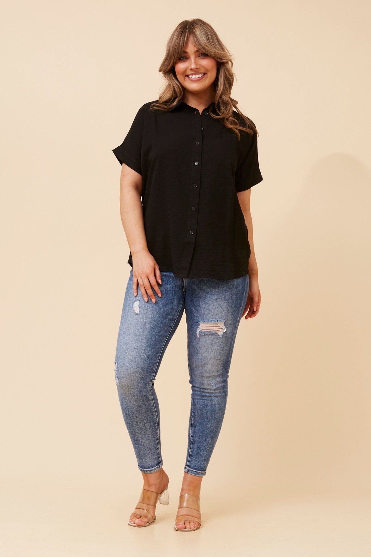 ZIPPORAH SHORT SLEEVES TOP (Black)