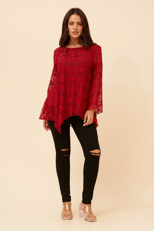 ALISON FLORAL LACE TOP (Black)