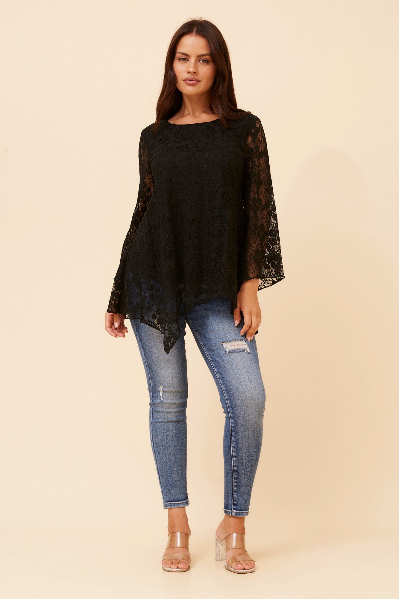 ALISON FLORAL LACE TOP (Black)