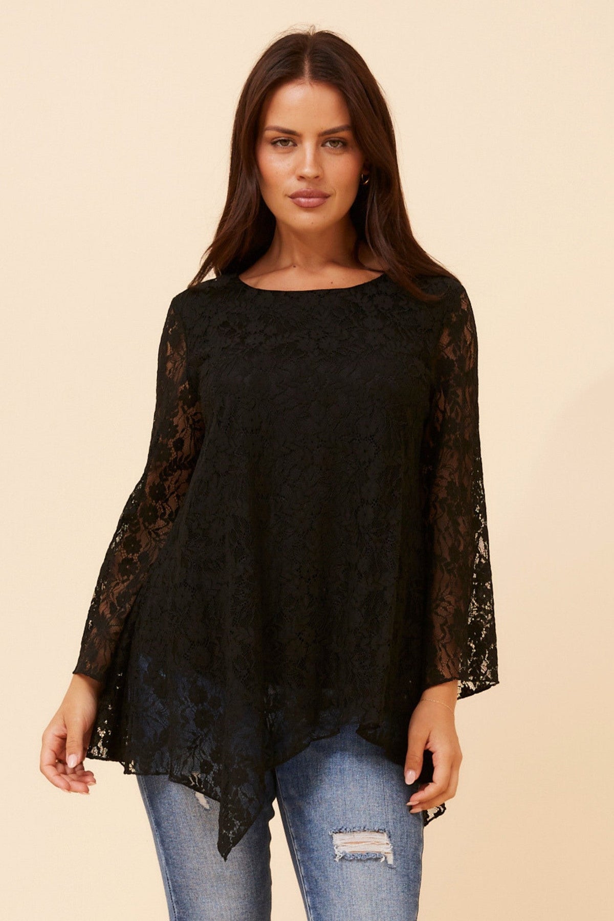 ALISON FLORAL LACE TOP (Black)