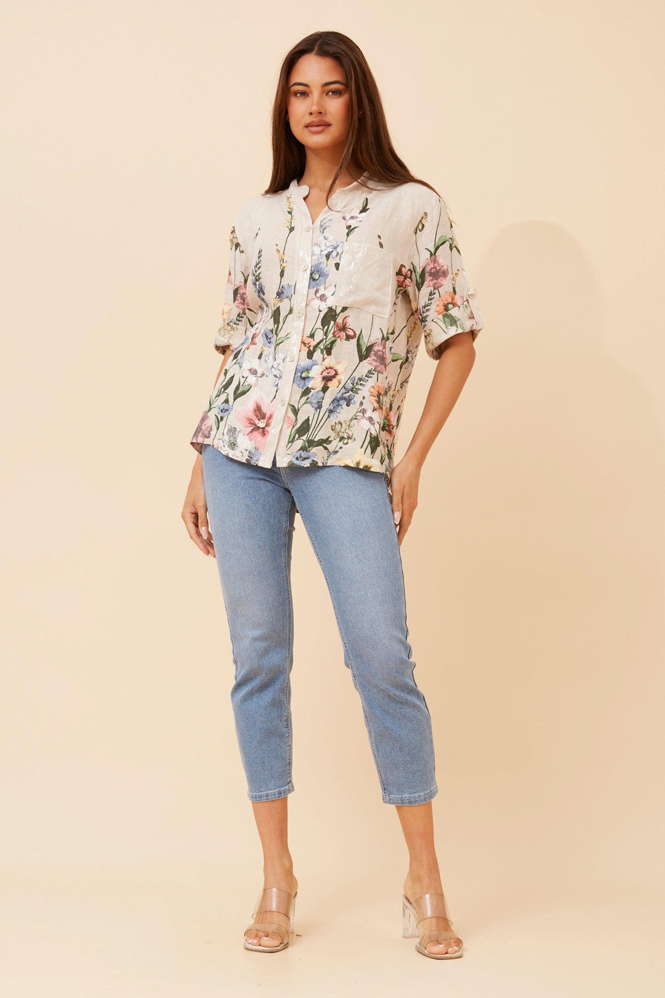 ROSALVA FLORAL PRINT SHIRT (Linen)