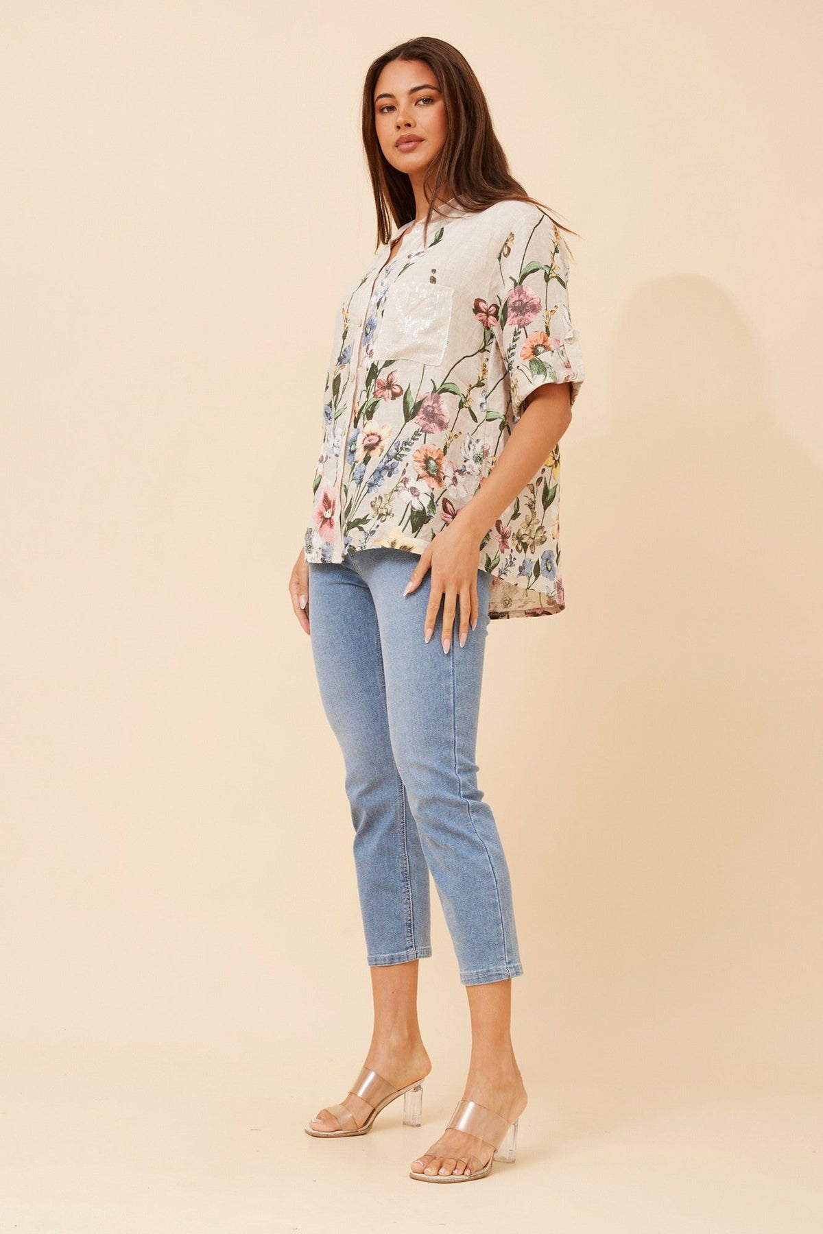 ROSALVA FLORAL PRINT SHIRT (Linen)
