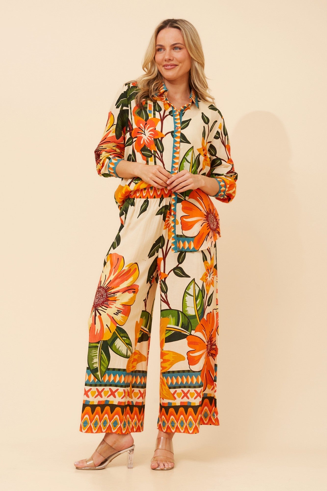 Image of Shirts. Product name - ESHA FLORAL SHIRT in Multi colour by brand - MYSTIC MONSOON