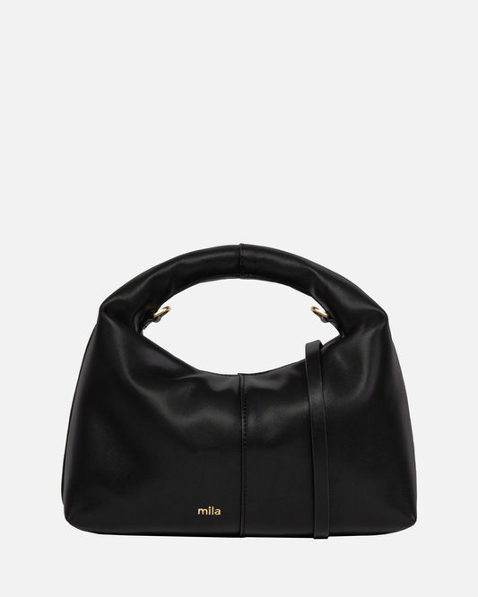 Image of Bags. Productname: The Daily Edited Mila Mini Hobo Shoulder Bag Black in Black colour by brand - The Daily Edited