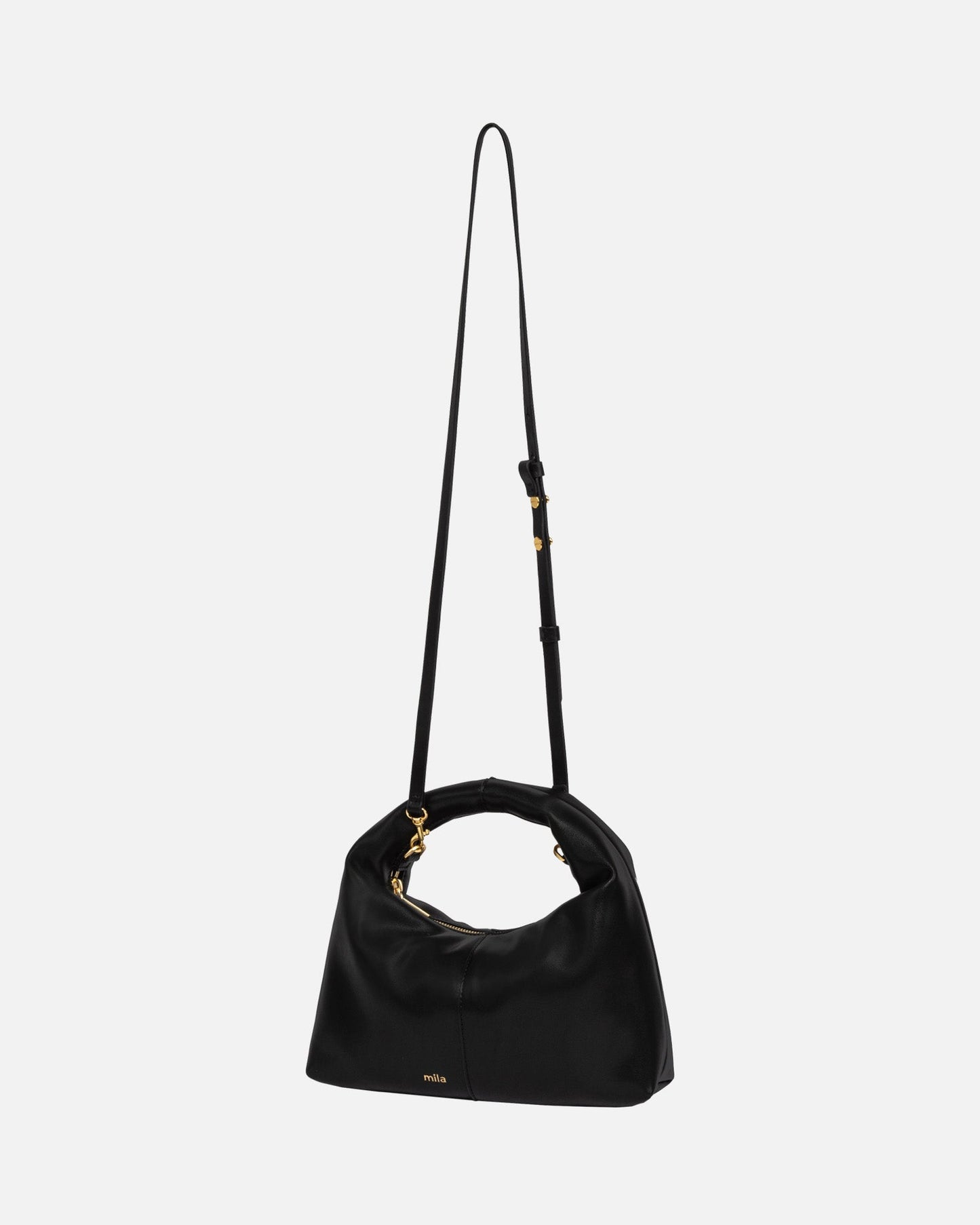 The Daily Edited Mila Mini Hobo Shoulder Bag (Black)