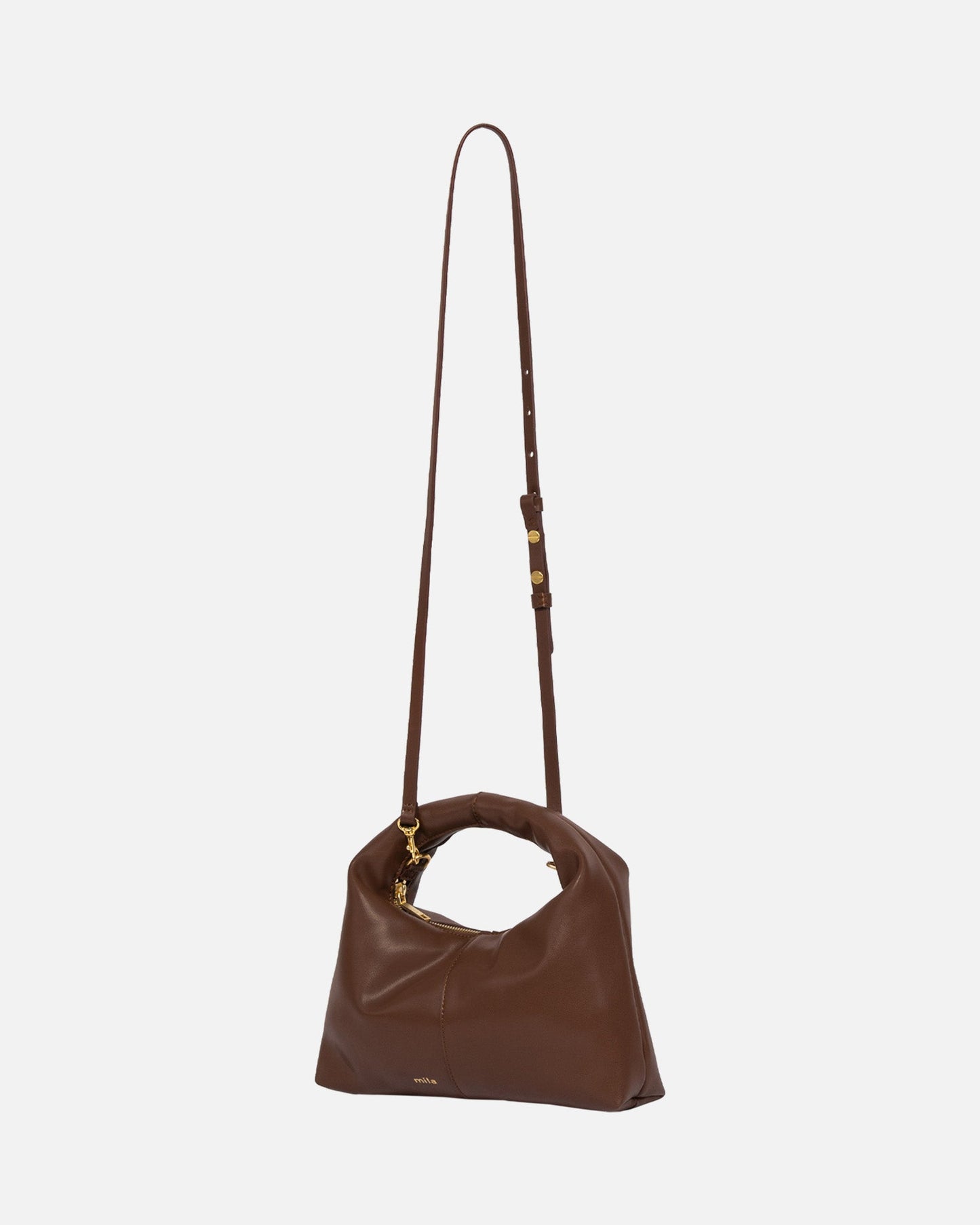 The Daily Edited Mila Mini Hobo Shoulder Bag (Cocoa)