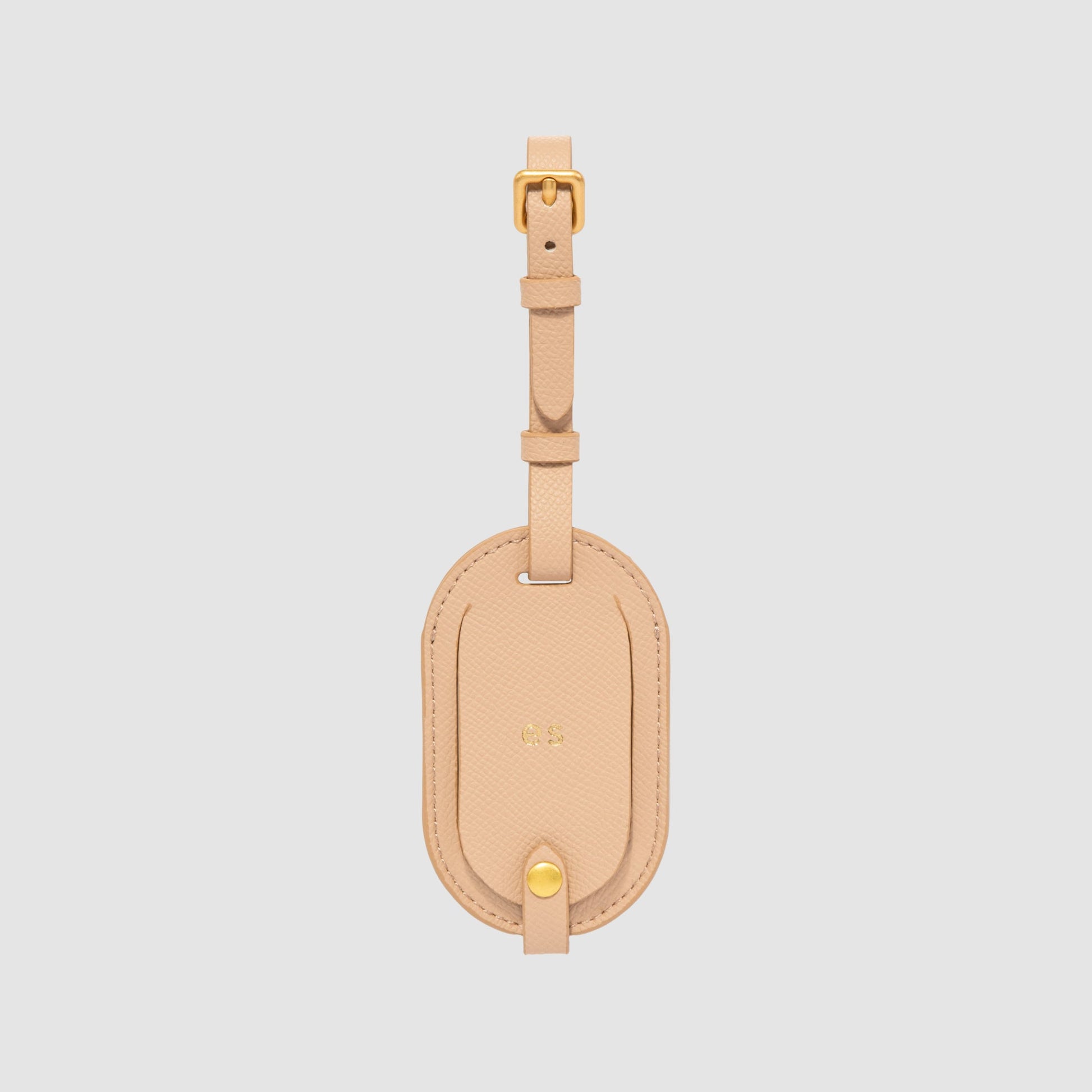 Image of Badge & Pass Holders. Productname: The Daily Edited Essentials Round Luggage Tag Pecan in Pecan colour by brand - The Daily Edited