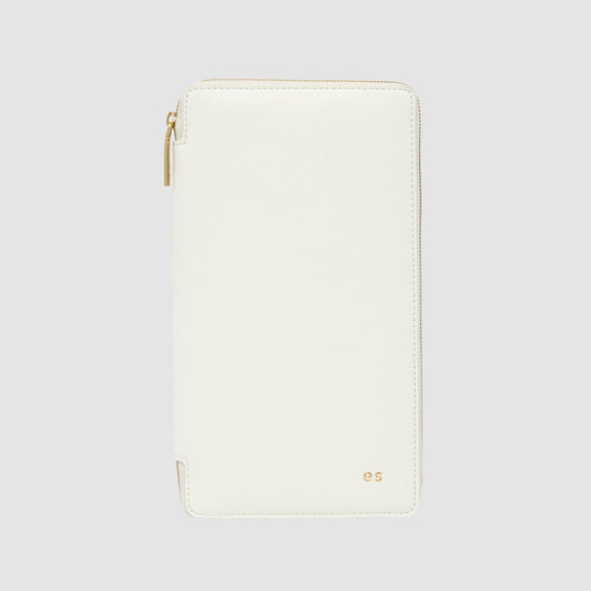 Image of Wallets & Money Clips. Productname: The Daily Edited Essentials Zip Travel Wallet Pure White in White colour by brand - The Daily Edited