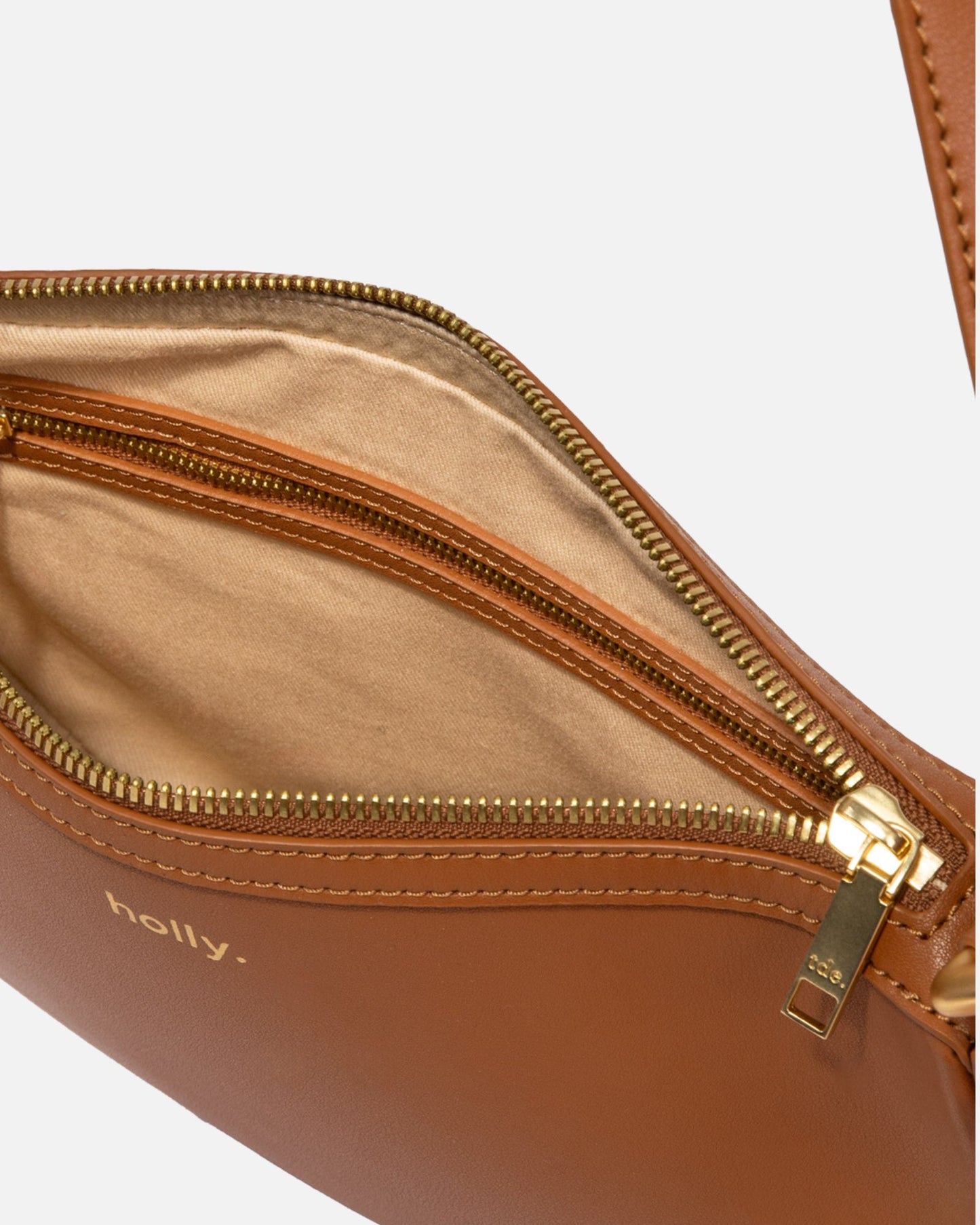 GROUP48 Timeless Zip Top Shoulder Bag (Tan)