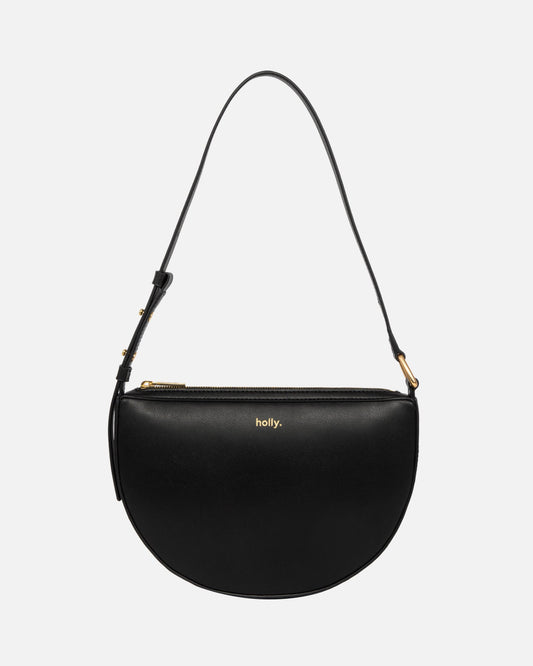 Image of Bags. Productname: The Daily Edited Timeless Zip Top Shoulder Bag Black in Black colour by brand - The Daily Edited
