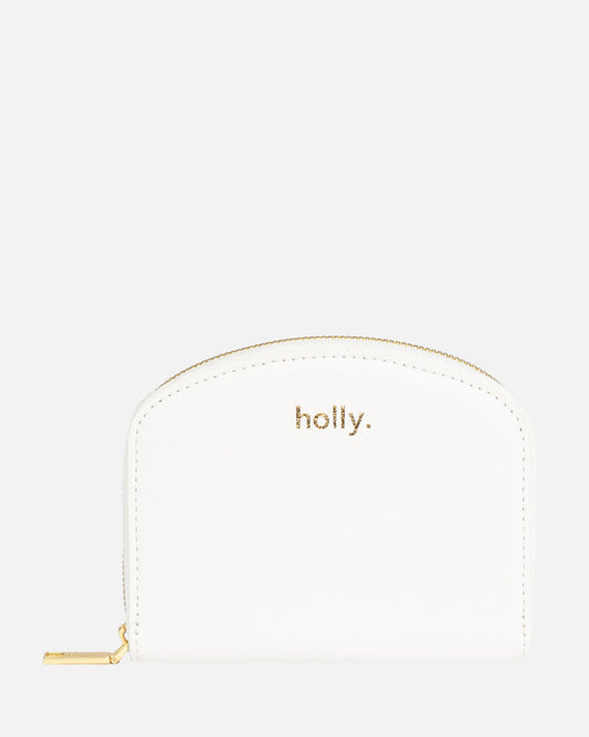 Image of Wallets & Money Clips. Productname: The Daily Edited Timeless Small Zip Wallet Pure White in White colour by brand - The Daily Edited