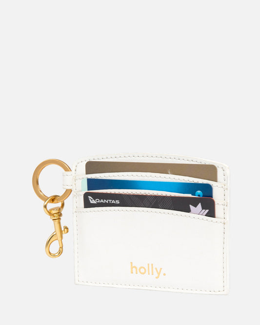Image of Wallets & Money Clips. Productname: The Daily Edited Timeless CC Sleeve Keyring Pure White in White colour by brand - The Daily Edited