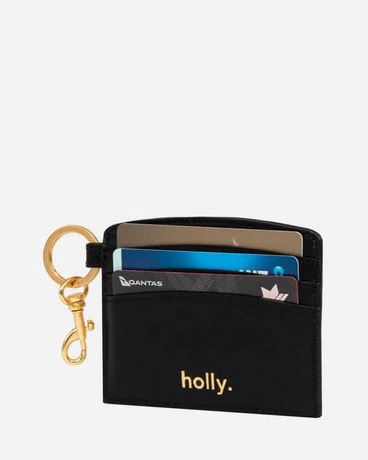 Image of Wallets & Money Clips. Productname: The Daily Edited Timeless CC Sleeve Keyring Black in Black colour by brand - The Daily Edited