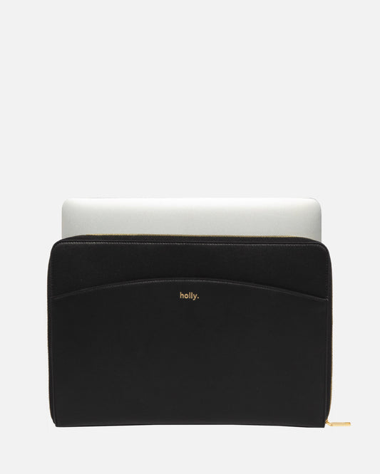 Image of Electronics Accessories. Productname: The Daily Edited Timeless 14 Inch Laptop Cover Black in Black colour by brand - The Daily Edited