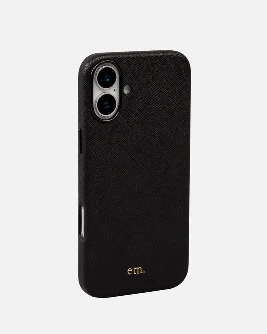 Image of Electronics Accessories. Productname: The Daily Edited iPhone 16 Plus Case Black in Black colour by brand - The Daily Edited