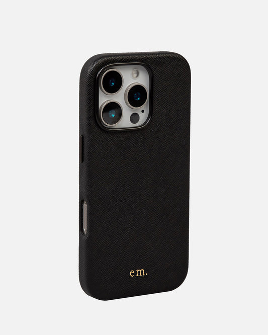 Image of Electronics Accessories. Productname: The Daily Edited iPhone 16 Pro Case Black in Black colour by brand - The Daily Edited