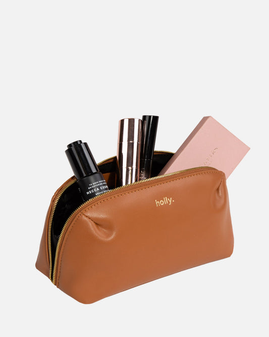 Image of Bags. Productname: The Daily Edited Timeless Medium Everything Pouch Tan in Tan colour by brand - The Daily Edited