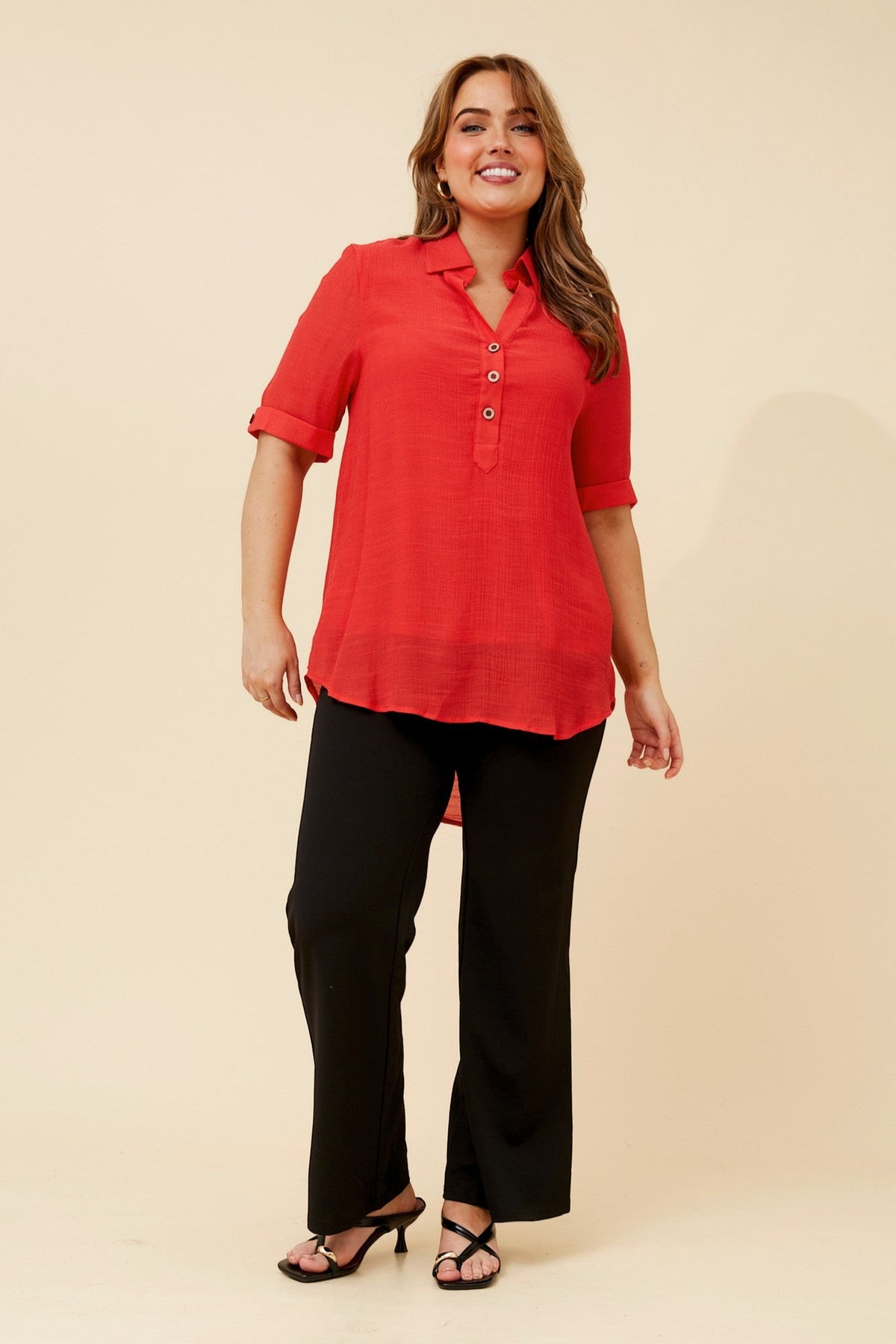 Caroline Morgan Australia IRINI SOLID TOP (Red)