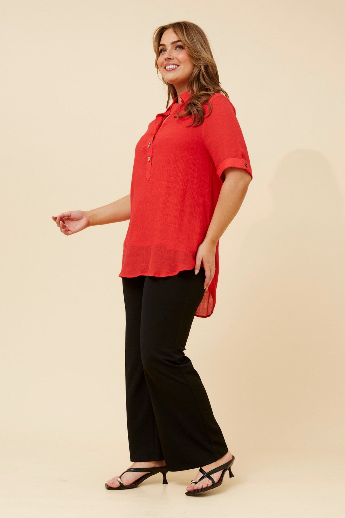 Caroline Morgan Australia IRINI SOLID TOP (Red)