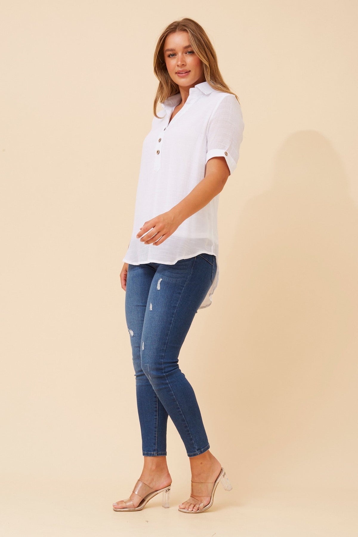 Caroline Morgan Australia IRINI SOLID TOP (White)