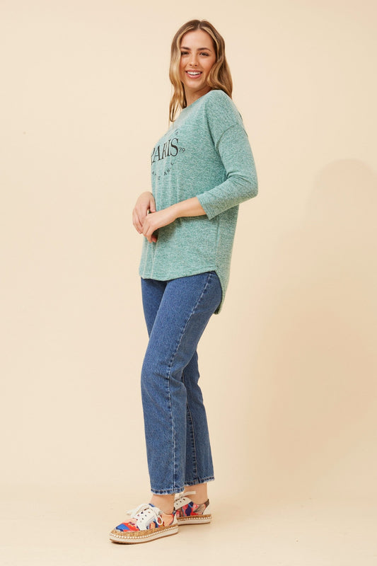 GOLDIE GRAPHIC PRINT TOP (Jade)