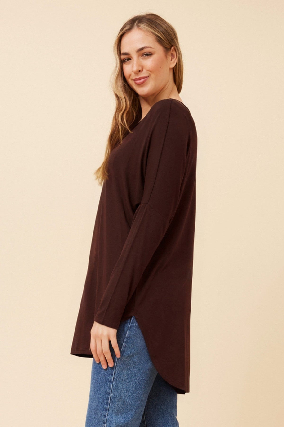 Caroline Morgan Australia SKYE SOLID TOP (Chocolate)