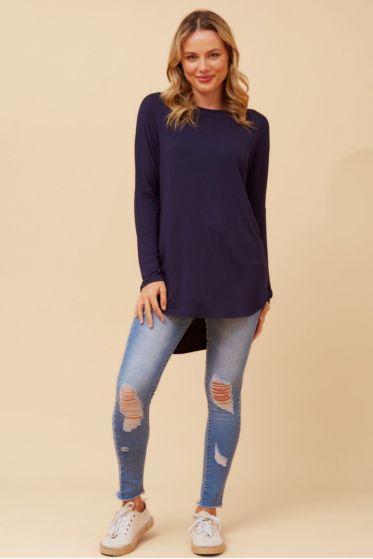 Caroline Morgan Australia SKYE SOLID TOP (Navy)