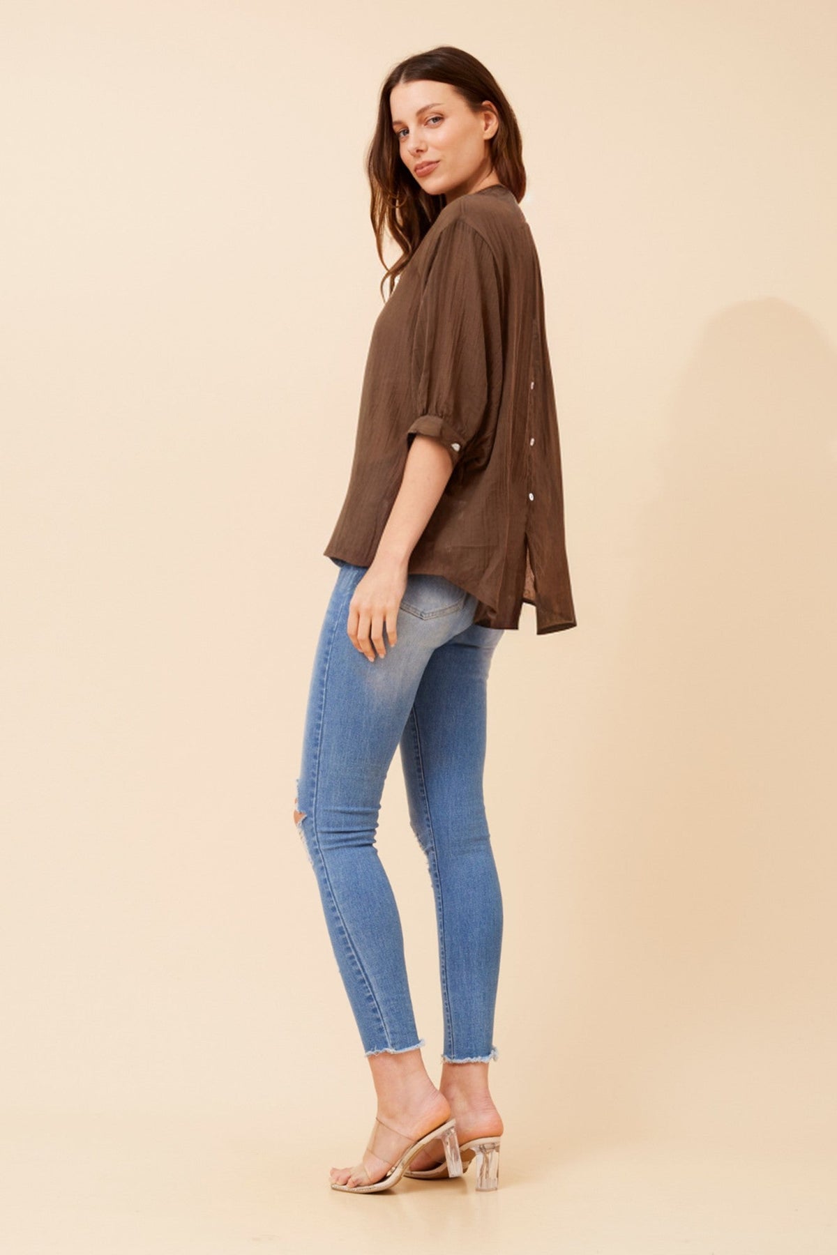 BELINA SOLID SHIRT (Cool Water)