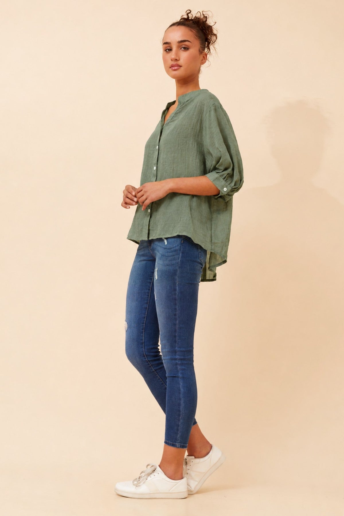 Caroline Morgan Australia BELINA SOLID SHIRT (Green)
