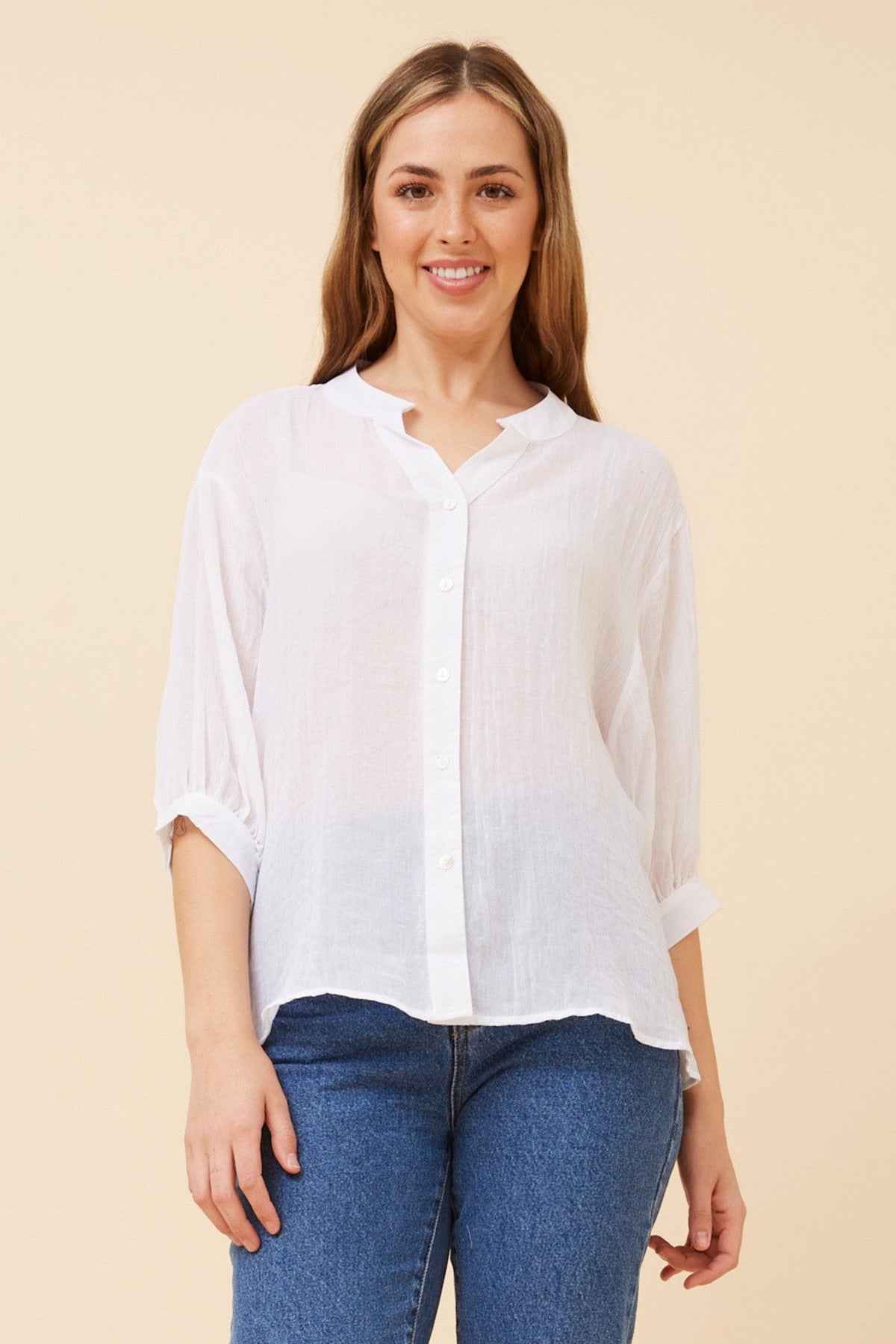 Caroline Morgan Australia BELINA SOLID SHIRT (White)