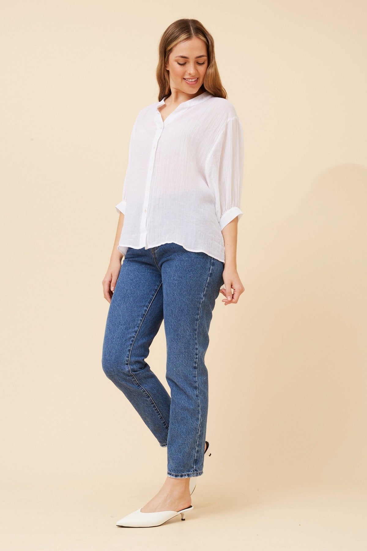 Caroline Morgan Australia BELINA SOLID SHIRT (White)