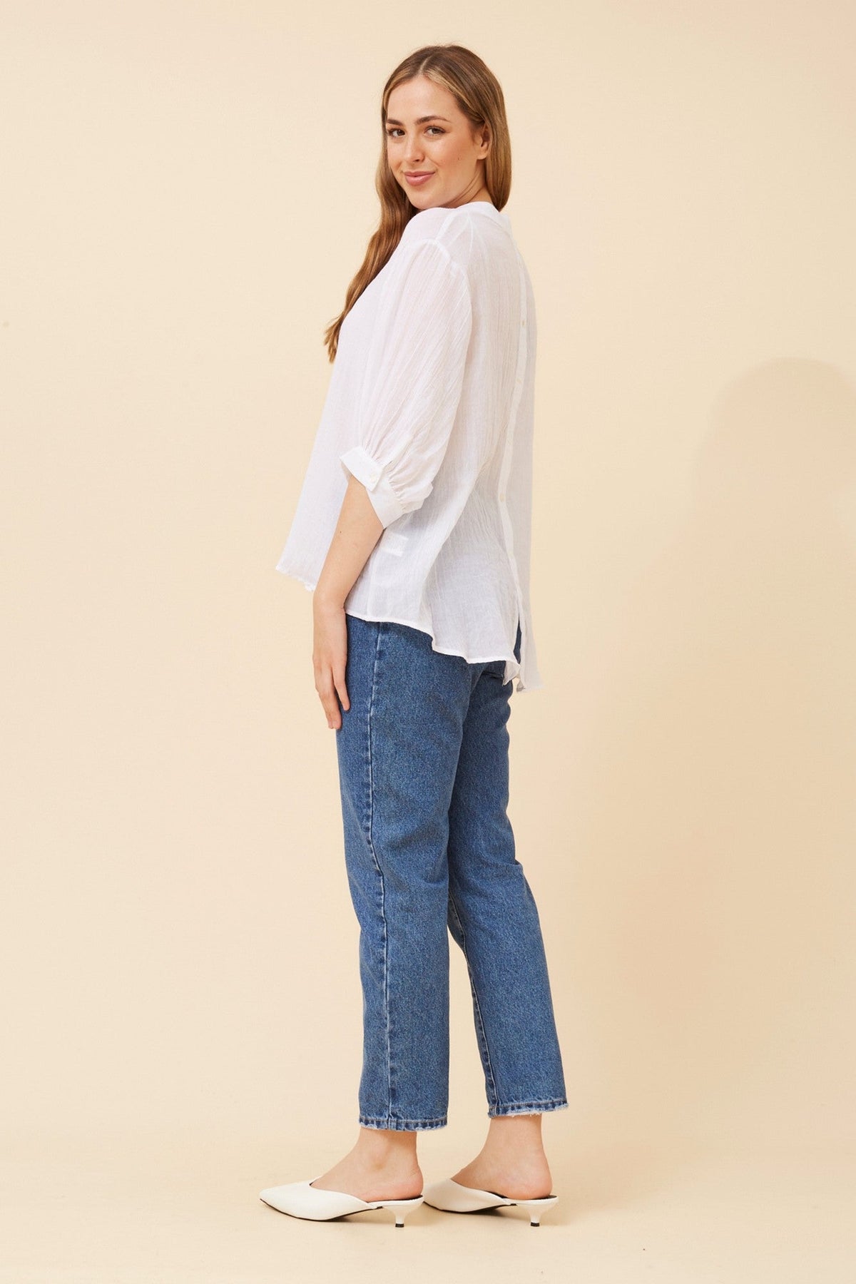 Caroline Morgan Australia BELINA SOLID SHIRT (White)
