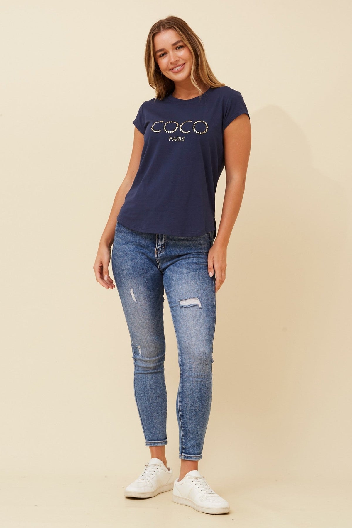 Caroline Morgan Australia COCO GRAPHIC TEE (Navy)