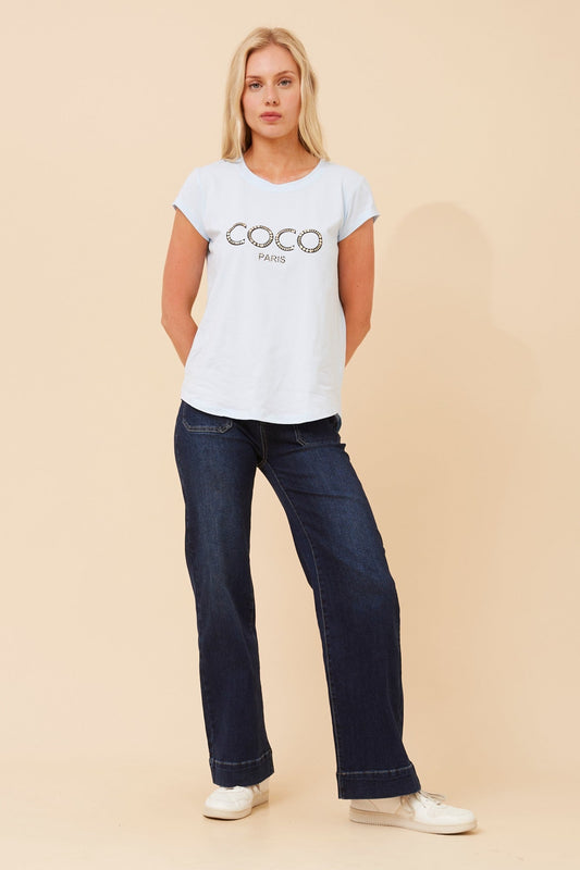 Caroline Morgan Australia COCO GRAPHIC TEE (Skylight)