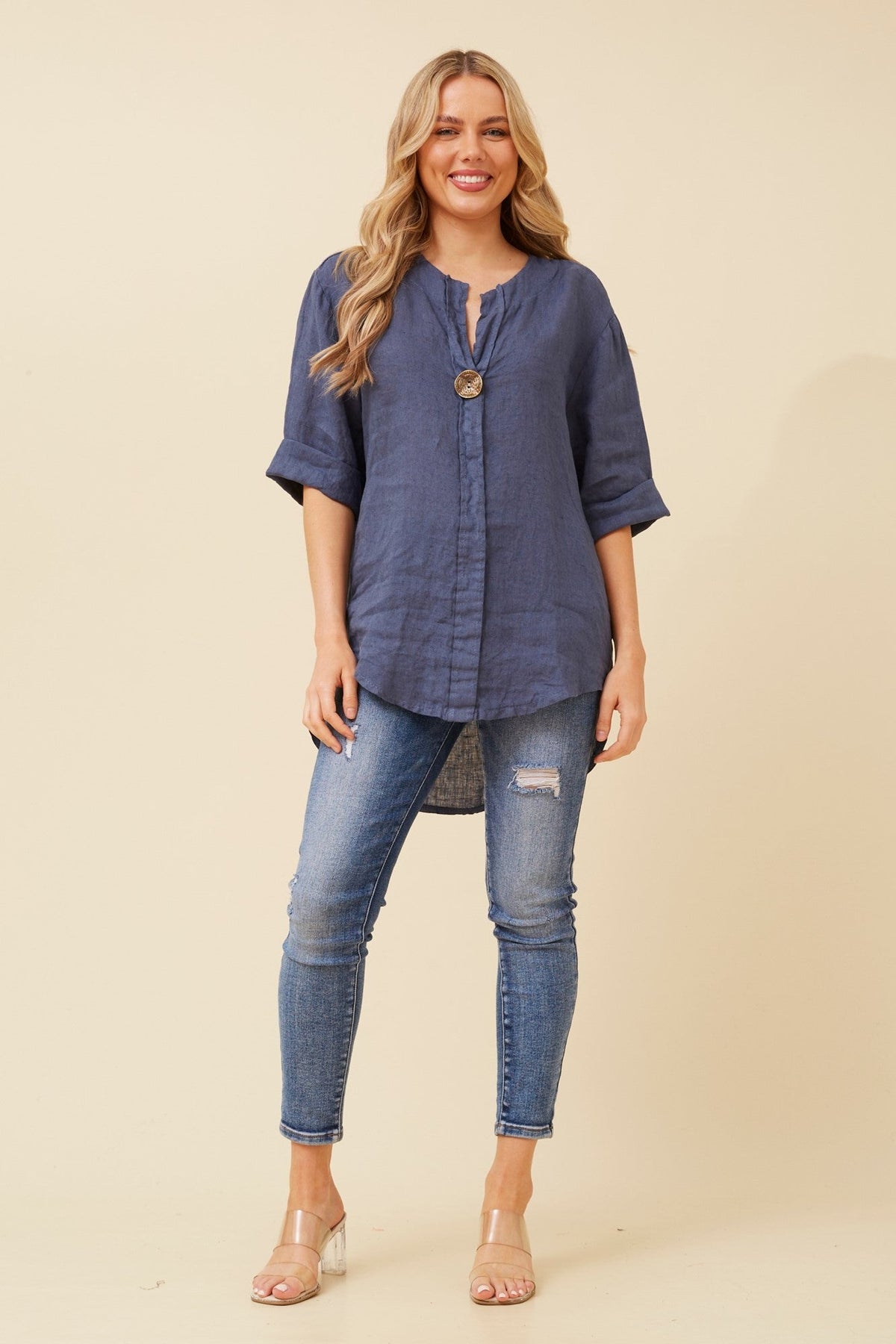 PALERMO LINEN TOP (Black)