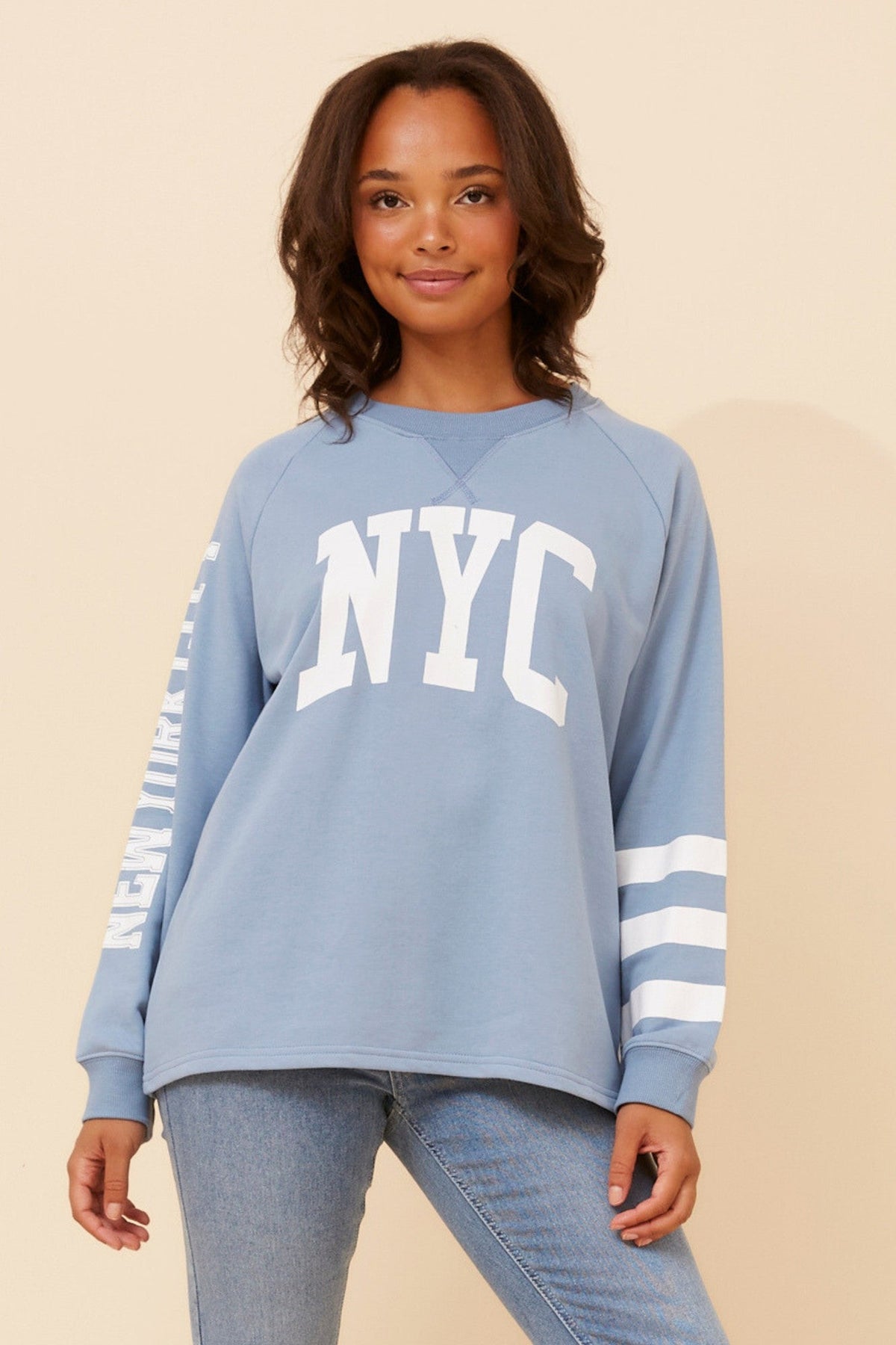 HUETTE GRAPHIC PRINT TOP (Blue Jean)