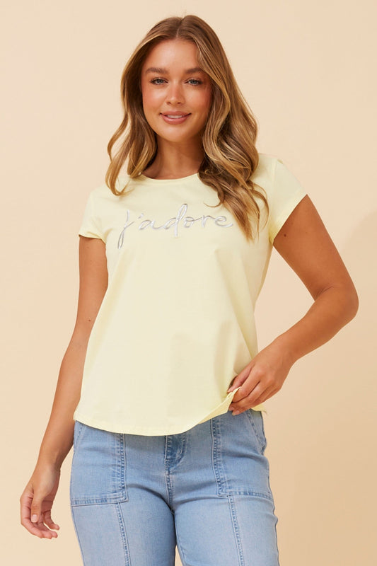 COCO JADORE EMBROIDERED TEE (Black)