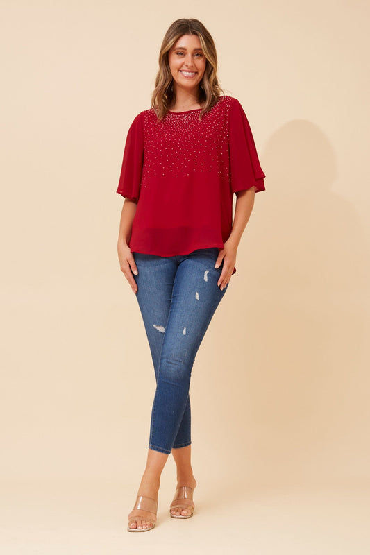 NEESHA DIAMANTE DETAIL TOP (Black)