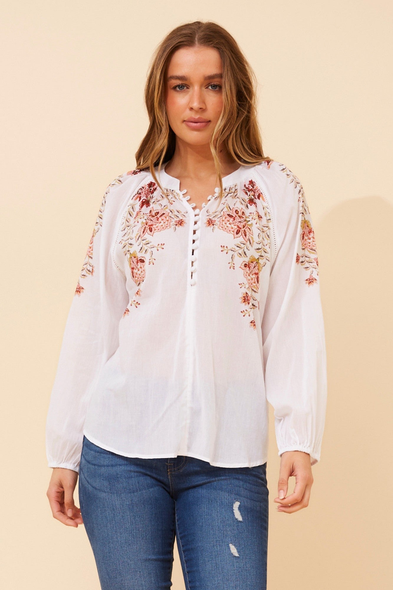 ARGIA FLORAL BLOUSE (White)