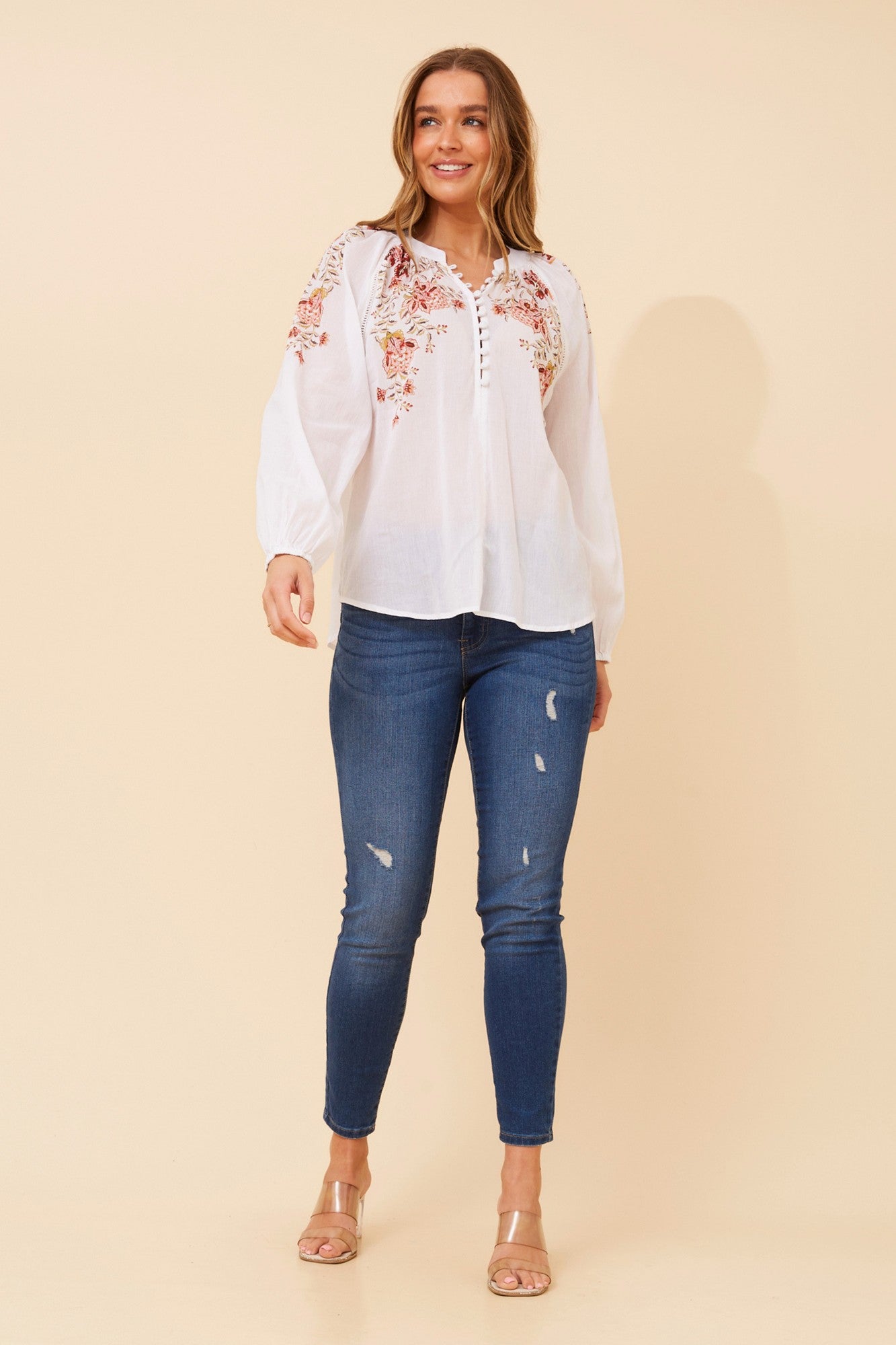 ARGIA FLORAL BLOUSE (White)