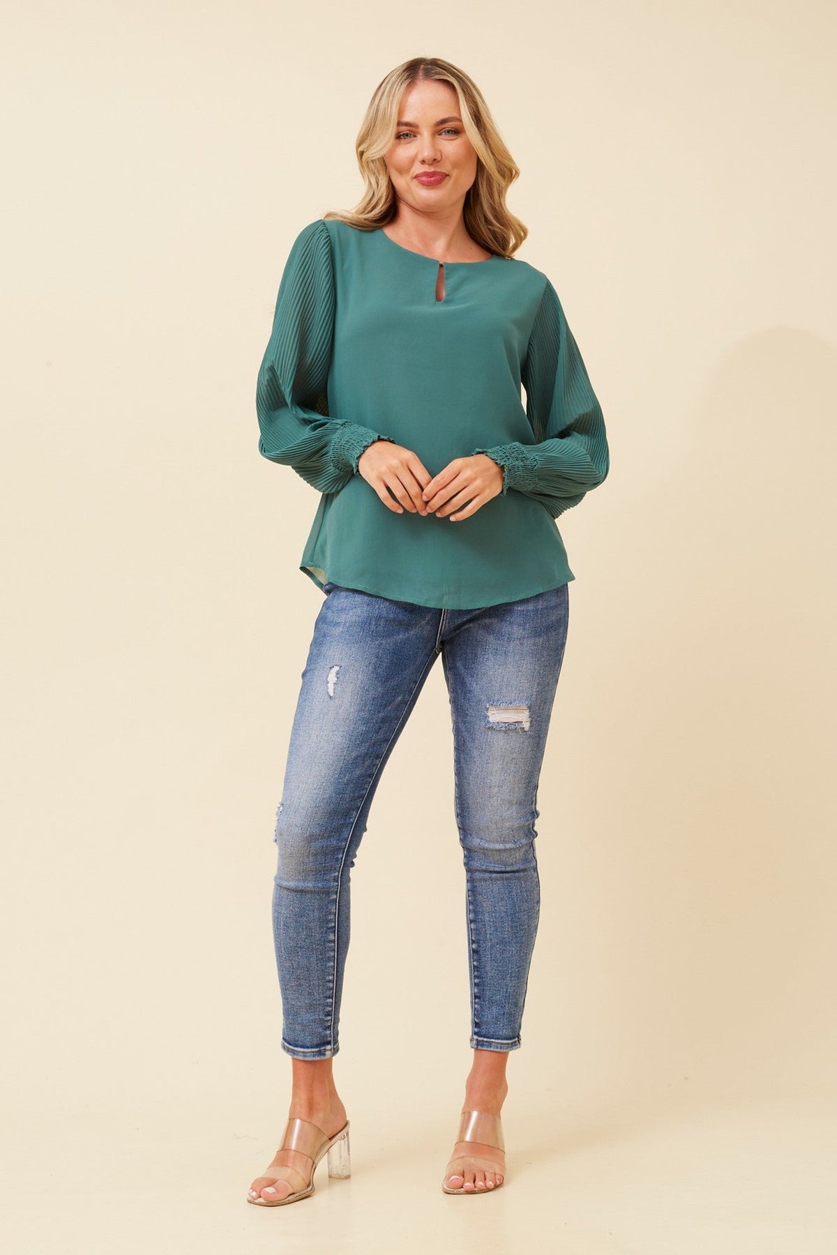 WAVERLEY PLEATED BLOUSE (Orchid)